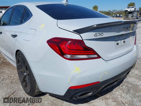 2019 Genesis G70 Dynamic with VIN KMTG34LE8KU031322, listed as a IAAI auction lot 41636994 with 55,325 mi miles and . Bid and sale history available at DreamBid. Image 19.
