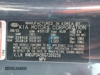 2016 Kia Soul + z VIN KNDJP3A56G7269259, wystawiony jako Copart lot #55522165 z przebiegiem 189 937 mil mil oraz Szkoda całkowita • Salvage title. Historia ofert i sprzedaży dostępna na DreamBid. Obrazek 12.