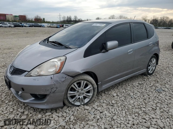 2010 Honda Fit Sport with VIN JHMGE8H40AS023997, listed as a Copart auction lot 53677065 with 105,302 mi miles and Salvage Title. Bid and sale history available at carsss.com. Image 1.
