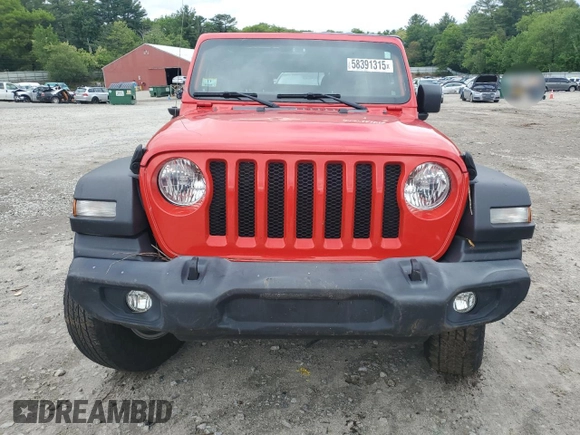 2019 Jeep Wrangler Unlimited Sport with VIN 1C4HJXDG2KW637021, listed as a Copart auction lot 58391315 with 66,087 mi miles and Salvage title. Bid and sale history available at DreamBid. Image 5.