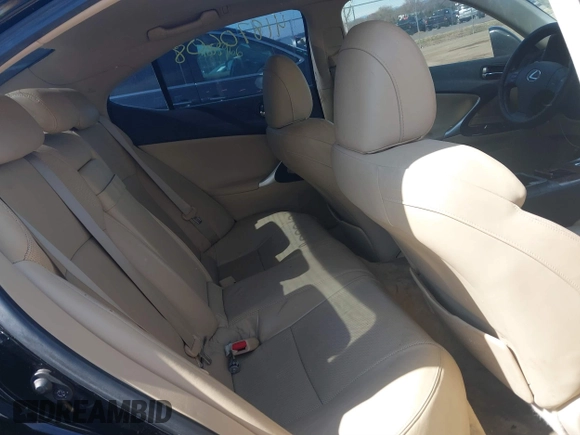 2007 Lexus IS 250 with VIN JTHBK262475047499, listed as a IAAI auction lot 41870608 with 66,114 mi miles. Bid and sale history available at carsss.com. Image 8.