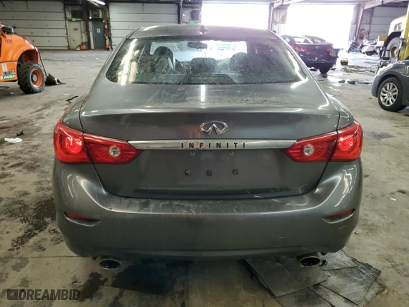 2014 Infiniti Q50 with VIN JN1BV7AP6EM689267, listed as a Copart auction lot 45395015 with 126,570 mi miles and Salvage Title. Bid and sale history available at carsss.com. Image 6.