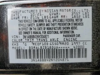 2022 Nissan Sentra S with VIN 3N1AB8BV2NY204871, listed as a Copart auction lot 53264705 with 25,446 mi miles and Salvage Title. Bid and sale history available at carsss.com. Image 13.