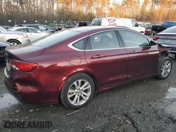 2015 Chrysler 200 Limited with VIN 1C3CCCAB0FN574474, listed as a Copart auction lot 47835205 with 168,282 mi miles and Non Repairable. Bid and sale history available at carsss.com. Image 3.
