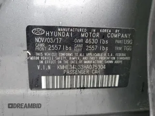 2017 Hyundai Sonata Hybrid Limited with VIN KMHE34L33HA075304, listed as a Copart auction lot 42200613 with 0 mi miles. Bid and sale history available at carsss.com. Image 13.
