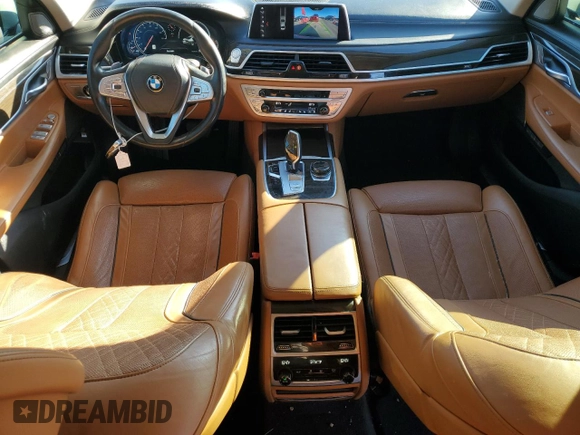 2018 BMW 7 Series 750i with VIN WBA7F0C57JGM23653, listed as a Copart auction lot 43462555 with 62,853 mi miles and Salvage Title. Bid and sale history available at carsss.com. Image 8.