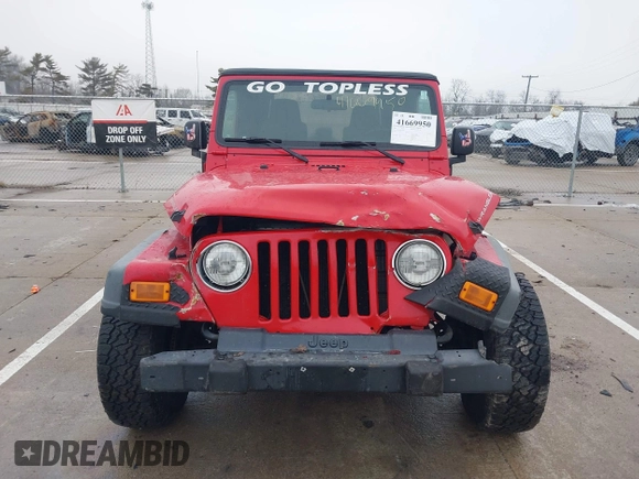 2006 Jeep Wrangler SE with VIN 1J4FA29156P762295, listed as a IAAI auction lot 41669950 with 163,492 mi miles and . Bid and sale history available at DreamBid. Image 6.