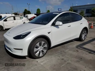 2024 Tesla Model Y Long Range z VIN 7SAYGDEE2RF090540, wystawiony jako Copart lot #56684505 z przebiegiem 18 261 mil mil oraz Szkoda całkowita • Salvage title. Historia ofert i sprzedaży dostępna na DreamBid. Obrazek 1.
