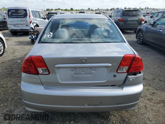 2004 Honda Civic EX with VIN 2HGES26894H502338, listed as a Copart auction lot 53356485 with 129,593 mi miles and Salvage Title. Bid and sale history available at carsss.com. Image 6.