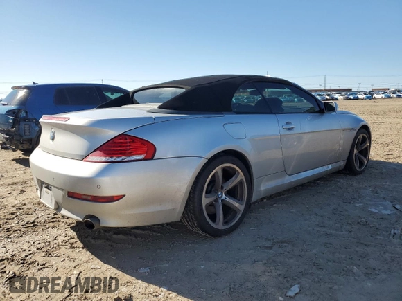 2008 BMW 6 Series 650i with VIN WBAEB53538CX62587, listed as a Copart auction lot 84802284 with 83,838 mi miles and Clean Title. Bid and sale history available at carsss.com. Image 3.