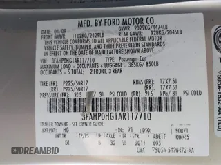 2010 Ford Fusion SE с VIN 3FAHP0HG1AR117710, выставлен на аукционе IAAI как лот 42666903 с пробегом 152 859 миль миль и . История ставок и продаж доступна на DreamBid. Изображение 9.