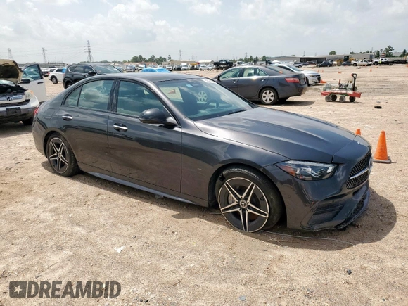 2023 Mercedes-Benz C 300 with VIN W1KAF4HB0PR127231, listed as a Copart auction lot 62593405 with 33,621 mi miles and Salvage title. Bid and sale history available at DreamBid. Image 4.