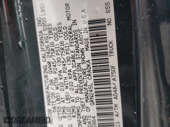 2009 Toyota Tacoma z VIN 5TEUU42NX9Z625864, wystawiony jako Copart lot #55279525 z przebiegiem Nie podano mil oraz Czysty tytuł • Clean title. Historia ofert i sprzedaży dostępna na DreamBid. Obrazek 12.