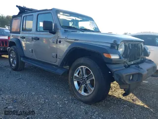 2018 Jeep Wrangler Unlimited Sport S with VIN 1C4HJXDG0JW158935, listed as a IAAI auction lot 41187384 with 69,721 mi miles. Bid and sale history available at carsss.com. Image 1.