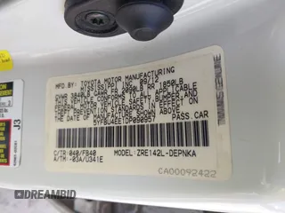 2013 Toyota Corolla L with VIN 5YFBU4EE1DP090957, listed as a IAAI auction lot 41898057 with 127,438 mi miles and . Bid and sale history available at DreamBid. Image 9.