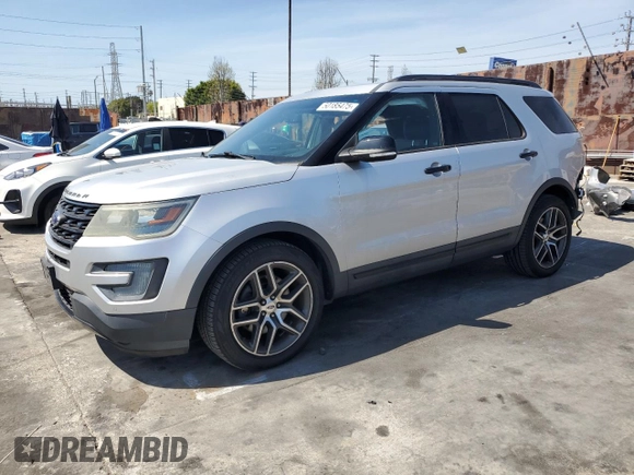 2016 Ford Explorer Sport with VIN 1FM5K8GT8GGB63085, listed as a Copart auction lot 50185475 with 166,612 mi miles and Salvage Title. Bid and sale history available at carsss.com. Image 1.
