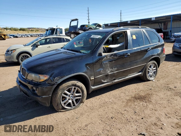 2005 BMW X5 3.0i with VIN 5UXFA13575LY19225, listed as a Copart auction lot 79002024 with 0 mi miles and Salvage Title. Bid and sale history available at carsss.com. Image 1.