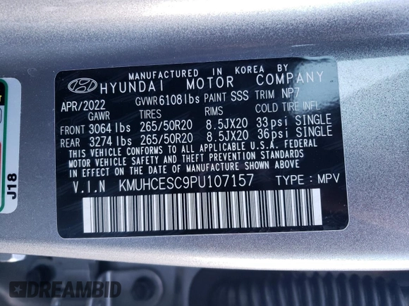 2023 Genesis GV80 with VIN KMUHCESC9PU107157, listed as a Copart auction lot 42592585 with 11,396 mi miles and Salvage title. Bid and sale history available at DreamBid. Image 12.