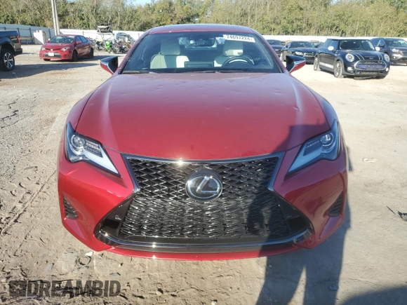 2023 Lexus RC with VIN JTHGA5BC3P5012476, listed as a Copart auction lot 74697224 with 7,522 mi miles and Salvage Title. Bid and sale history available at carsss.com. Image 5.