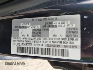 2019 Mazda 6 Touring with VIN JM1GL1VM7K1507773, listed as a IAAI auction lot 42085213 with 59,589 mi miles. Bid and sale history available at carsss.com. Image 9.