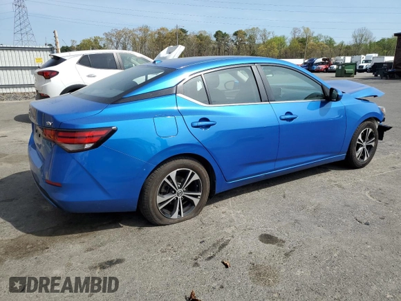 2021 Nissan Sentra SV with VIN 3N1AB8CVXMY294316, listed as a Copart auction lot 54166035 with 55,424 mi miles and Salvage Title. Bid and sale history available at carsss.com. Image 3.