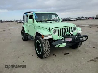 2018 Jeep Wrangler Unlimited Sahara z VIN 1C4HJXEN2JW211387, wystawiony jako Copart lot #42776935 z przebiegiem 66 170 mil mil oraz Szkoda całkowita • Salvage title. Historia ofert i sprzedaży dostępna na DreamBid. Obrazek 11.