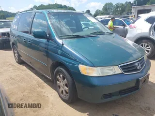 2002 Honda Odyssey EX with VIN 2HKRL18662H531853, listed as a IAAI auction lot 42776578 with 216,199 mi miles and . Bid and sale history available at DreamBid. Image 1.