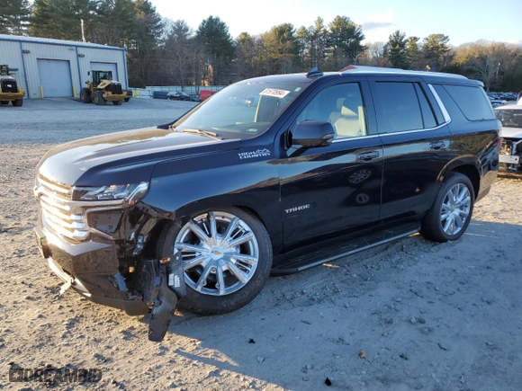 2024 Chevrolet Tahoe High Country with VIN 1GNSKTKL2RR107496, listed as a Copart auction lot 81970994 with 8,827 mi miles and Salvage Title. Bid and sale history available at carsss.com. Image 1.