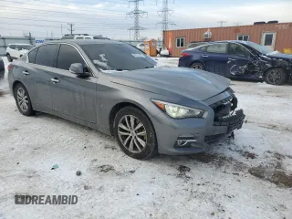 2015 Infiniti Q50 with VIN JN1BV7AR7FM420388, listed as a Copart auction lot 45231595 with 90,259 mi miles and Salvage Title. Bid and sale history available at DreamBid. Image 4.