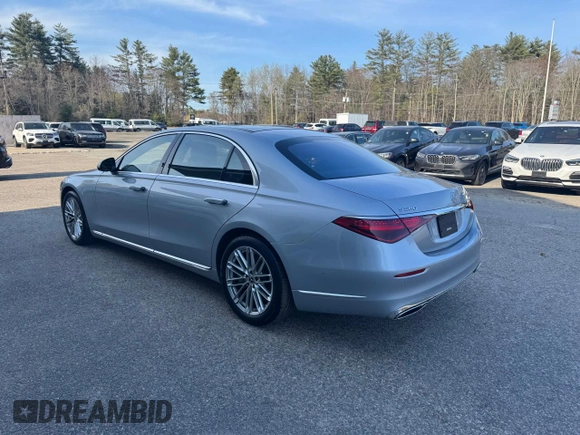 2022 Mercedes-Benz S S 580 with VIN W1K6G7GB5NA078108, listed as a Copart auction lot 55155915 with 63,591 mi miles and Clean Title. Bid and sale history available at carsss.com. Image 3.