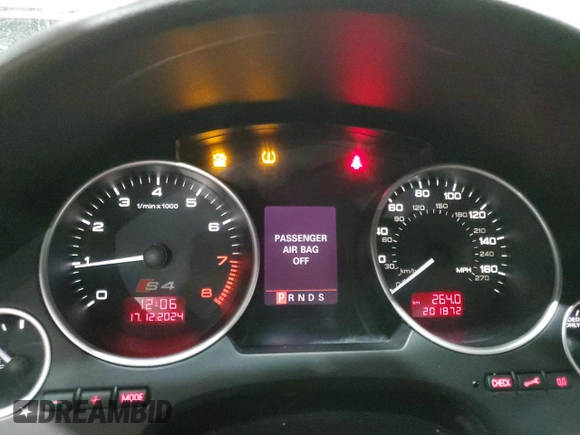 2007 Audi S4 z VIN WUARL48HX7K900664, wystawiony jako Copart lot #85230294 z przebiegiem 201 872 mil mil oraz Tytuł czysty. Historia ofert i sprzedaży dostępna na DreamBid. Obrazek 9.