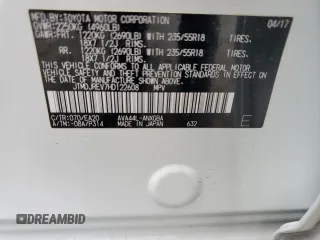 2017 Toyota RAV4 Hybrid Limited with VIN JTMDJREV7HD122608, listed as a Copart auction lot 47960945 with 71,140 mi miles and Salvage Title. Bid and sale history available at carsss.com. Image 14.