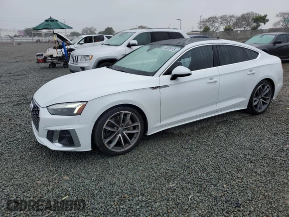 2021 Audi A5 Sportback S line Premium Plus with VIN WAUFACF57MA019587, listed as a Copart auction lot 50099115 with 62,351 mi miles and Salvage Title. Bid and sale history available at carsss.com. Image 1.