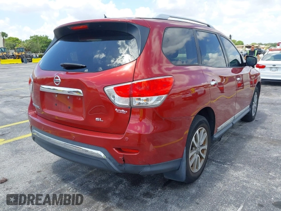 2013 Nissan Pathfinder SL with VIN 5N1AR2MN9DC685272, listed as a IAAI auction lot 42155443 with 156,183 mi miles. Bid and sale history available at carsss.com. Image 6.
