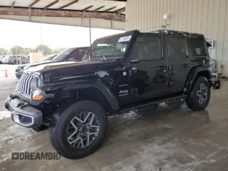 2024 Jeep Wrangler Sahara z VIN 1C4PJXEG2RW309151, wystawiony jako Copart lot #47736285 z przebiegiem 1 117 mil mil oraz Szkoda całkowita • Salvage title. Historia ofert i sprzedaży dostępna na DreamBid. Obrazek 1.
