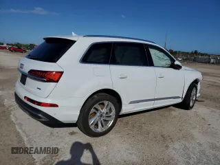 2024 Audi Q7 Premium z VIN WA1ACBF7XRD004147, wystawiony jako Copart lot #46189845 z przebiegiem 14 621 mil mil oraz Szkoda całkowita • Salvage title. Historia ofert i sprzedaży dostępna na DreamBid. Obrazek 3.