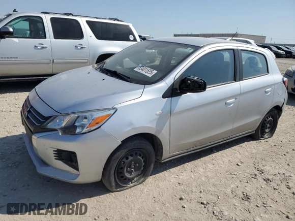 2021 Mitsubishi Mirage ES z VIN ML32AUHJ7MH006642, wystawiony jako Copart lot #53401525 z przebiegiem 87 454 mil mil oraz Szkoda całkowita • Salvage title. Historia ofert i sprzedaży dostępna na DreamBid. Obrazek 1.