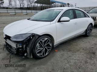 2023 Hyundai IONIQ 6 SEL with VIN KMHM34AC6PA022299, listed as a Copart auction lot 44591295 with 31,478 mi miles and Salvage Title. Bid and sale history available at carsss.com. Image 1.