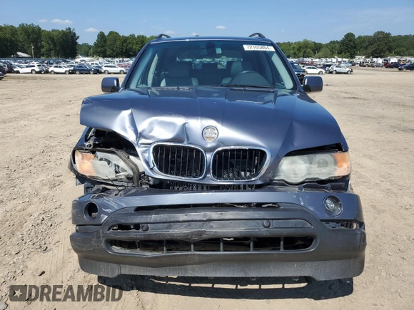2002 BMW X5 3.0i with VIN 5UXFA53502LV72861, listed as a Copart auction lot 72165804 with 184,596 mi miles and Salvage Title. Bid and sale history available at carsss.com. Image 5.