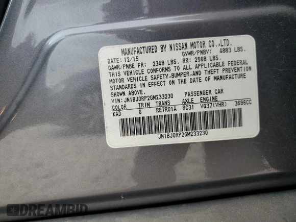 2016 Infiniti QX50 with VIN JN1BJ0RP2GM233230, listed as a Copart auction lot 52047295 with 66,777 mi miles and Clean Title. Bid and sale history available at DreamBid. Image 13.