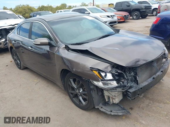 2014 Nissan Maxima S with VIN 1N4AA5AP0EC431251, listed as a IAAI auction lot 42120884 with 163,628 mi miles and . Bid and sale history available at DreamBid. Image 1.