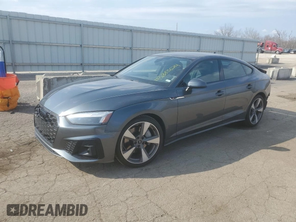 2021 Audi A5 Sportback S line Premium Plus with VIN WAUFACF54MA043734, listed as a Copart auction lot 43883624 with 39,599 mi miles. Bid and sale history available at carsss.com. Image 1.