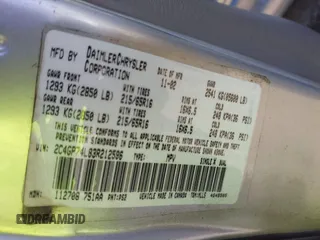2003 Chrysler Town & Country EX with VIN 2C4GP74L83R212596, listed as a IAAI auction lot 41335410 with Not Provided miles and . Bid and sale history available at carsss.com. Image 9.