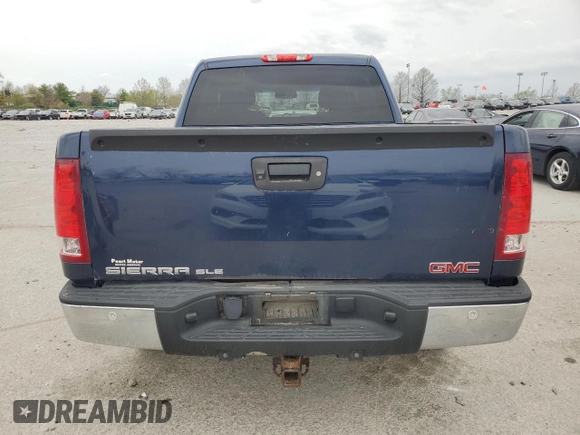 2012 GMC Sierra 1500 SLE with VIN 3GTP2VE70CG257543, listed as a Copart auction lot 51499435 with 195,636 mi miles and Salvage title. Bid and sale history available at DreamBid. Image 6.