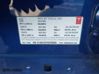 2019 Tesla Model S 75D with VIN 5YJSA1E27KF333645, listed as a IAAI auction lot 41647989 with 52,528 mi miles. Bid and sale history available at carsss.com. Image 9.