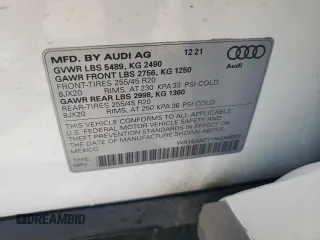 2022 Audi Q5 S line Premium Plus with VIN WA1EAAFY1N2048022, listed as a Copart auction lot 56401135 with 50,936 mi miles and Clean title. Bid and sale history available at DreamBid. Image 13.