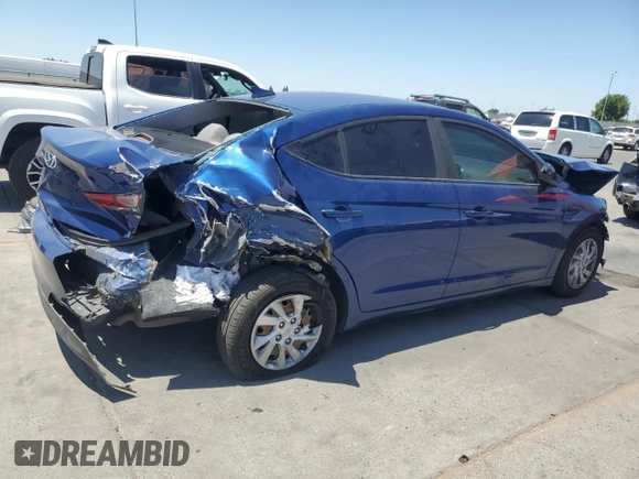 2017 Hyundai Elantra SE with VIN 5NPD74LF7HH201655, listed as a Copart auction lot 62284405 with 208,034 mi miles and Salvage title. Bid and sale history available at DreamBid. Image 3.