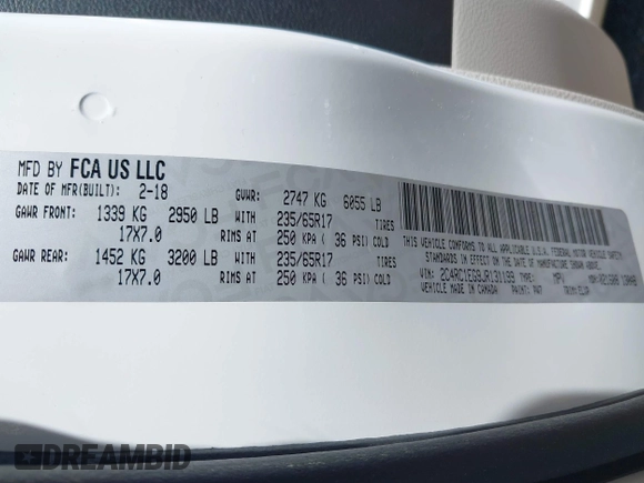 2018 Chrysler Pacifica Touring L Plus с VIN 2C4RC1EG9JR131199, выставлен на аукционе IAAI как лот 41866059 с пробегом 36 686 миль миль и . История ставок и продаж доступна на DreamBid. Изображение 9.
