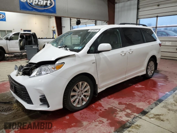 2019 Toyota Sienna LE with VIN 5TDJZ3DC0KS219184, listed as a Copart auction lot 88026925 with 127,430 mi miles and Salvage Title. Bid and sale history available at carsss.com. Image 1.