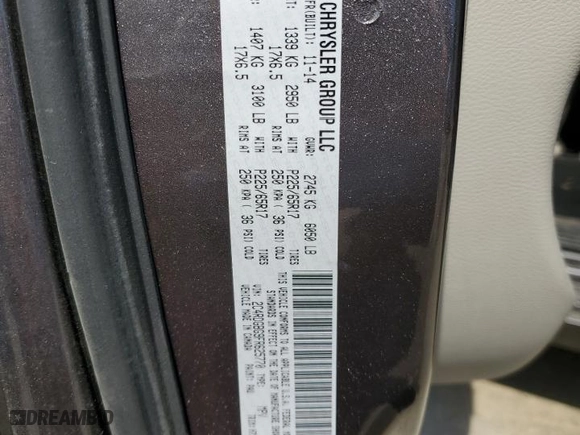 2015 Dodge Grand Caravan American Value Pkg with VIN 2C4RDGBG9FR625770, listed as a Copart auction lot 50350735 with 106,962 mi miles and Salvage Title. Bid and sale history available at carsss.com. Image 13.